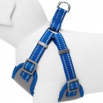 Brand Umi Harnais réglable réfléchissant pour Chien Taille M Largeur de poitrail de 56 à 66 cm Bleu Marine Pastel