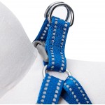 Brand Umi Harnais réglable réfléchissant pour Chien Taille M Largeur de poitrail de 56 à 66 cm Bleu Marine Pastel
