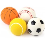 Chiwava 4 Pack 2.4 Squeak Latex Chiot Chien Jouet Balle Sports Balls Ensembles Fetch Interactive Jouet pour Petit Chien Assorti Couleur