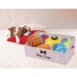 MOREZI Boîte à jouets pour animaux de compagnie en coton mélangé,utilisée pour organiser les jouets pour chiens,les accessoires et les fournitures pour animaux de compagnie-Rose bambou