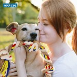 Nobleza Corde de jouet pour chien 100% coton bénéfique pour la santé mentale du chien ， Santé dentaire et nettoyage des dents ， Meilleur cadeau pour tous les types de chiens （Beige et marron）- 68cm