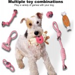 Yarchonn Lot de 7 jouets à mâcher pour chien en corde interactive et peluche en peluche pour chiens de petite et moyenne taille à mâcher nettoyage des dents.