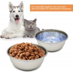 BPS BPS-5539*2 Lot de 2 mangeoires antidérapantes en acier inoxydable pour chien chat abreuvoir 4 tailles L : diamètre 20,3 cm