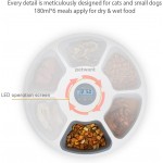 XJDZ Mangeoire Automatique pour Chien avec Minuterie Numérique Et Affichage LED Distributeur D'aliments Secs humides 6 Plateaux Repas Alimentation par USB Ou Batterie Color : White