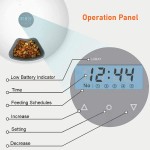 XJDZ Mangeoire Automatique pour Chien avec Minuterie Numérique Et Affichage LED Distributeur D'aliments Secs humides 6 Plateaux Repas Alimentation par USB Ou Batterie Color : White