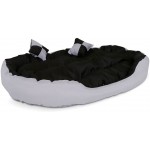 lionto Lit pour chien canapé lavable avec coussin réversible gris noir L 110 x 80 cm