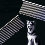 FFTONG Peigne en acier avec extrémités arrondies dents en acier inoxydable pour enlever les nœuds et les emmêlements outil de toilettage pour caniche chien et chat 19,05 cm de long.