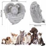 Aedcbaide Pierre commémorative pour animal domestique tombe en forme d'ange pour animal domestique pierre de dévotion pour chien chat décoration de jardin chien