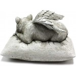DASNTERED Statue commémorative en forme d'ange pour chien Pierre commémorative avec ailes Statue funéraire en résine pour animal de compagnie forme de chat