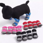 XZJJZ 4 pièces chien chiot chaussures réfléchissantes poméranien Teddy Bichon bottes pour animaux de compagnie à semelles souples accessoires pour chien Color : Green Size : 4 code
