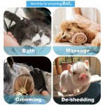 ACE2ACE Gant Brosse Chat Chien Gant de Toilettage Massage pour Animal Efficace pour Enlever Les Poils Tombés d'animaux Bleu