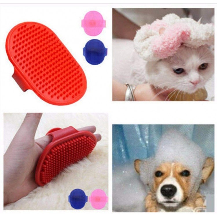 EliteKoopers 1 brosse de bain pour animal domestique Couleur aléatoire Gant de toilettage pour chat et chien.
