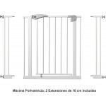 Star Ibaby Barrière de sécurité enfant pour portes et couloirs Blanc Polyvalence maximale de 65 à 91 cm Comprend 2 extensions de 10 cm Kit de rampe