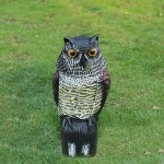 FLLOVE Chasse en Plein air réaliste des Oiseaux Scarer Rotating Head Owl Decoy Protection répulsifs for Oiseaux Insecticide épouvantail Jardin Décor de Jardin Color : Have Sound