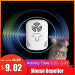 FLLOVE Électronique à ultrasons Souris électromagnétique d'onde Repeller Rat Ravageurs répulsifs avec Veilleuse Fréquence d'onde réglable Color : EU Plug 220V