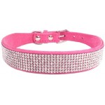 Gulunmun Colliers Classiques pour Chiens Dogs Collars Soft Microfiber Glittering Rhinestones Collar for Small Medium Large Dogs Beautiful Decorative Collar Pet Products@Light Green S