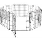Basics Enclos pliant en métal avec porte pour chiens et animaux domestiques 152,4 x 152,4 x 60,9 cm