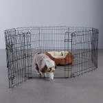 Basics Enclos pliant en métal avec porte pour chiens et animaux domestiques 152,4 x 152,4 x 60,9 cm