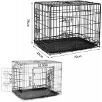lionto Cage de transport pour chien pliable avec 2 portes L 76x49x56 cm