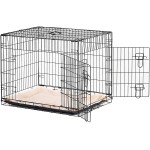 Pawhut Cage Caisse de Transport Pliante pour Chien en métal Noir 106 x 71 x 76 cm Matelas fourni