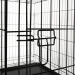 TRESKO Cage de Transport pour Chien Pliable | 2 Portes | Transportable | Caisse de Transport en métal L 91 x 58 x 64 cm