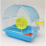 BPS BPS-1216 Mini cage hamster pour hamster avec mangeoire et roue Couleur au hasard 22,5 x 22,5 x 17 cm forme ronde