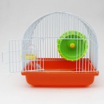 BPS BPS-1216 Mini cage hamster pour hamster avec mangeoire et roue Couleur au hasard 22,5 x 22,5 x 17 cm forme ronde