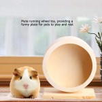 Fdit Hamster Petits Animaux Maison en Bois Drôle Roue Running Repose Nid Jouant Exercice Jouet Cage AccessoireM