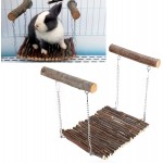 Hamster balançoire Jouets pour Animaux de Compagnie en Bois Suspendus balançoire Lapin Suspendu hamac Jouet pour Lapin Hamster Souris Chinchilla