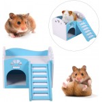Maison Nid De Hamster Cage De Petit Animal Castel Couchage Jouet d'exercice 2 Couches avec Escalier Design 15 * 11 * 11cm Couleur : Rose
