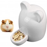 Bouteille en Céramique Animaux Petit Distributeur d'Eau Abreuvoir Silencieux Hamster Bol de Nourriture Blanc Distributeur d'Eau Céramique pour Hamster Hérisson Chinchilla Furet Cochon d'Inde