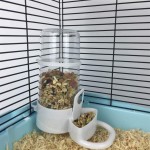 Cheaonglove Gamelle pour Lapin Distributeur De Croquettes Pet Fournitures Petits Animaux Lapin Accessoires Hamster Cage Bol Lapin Alimentaire Distributeur Transparent