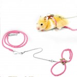 DXQDXQ Harnais for Petit Animal de Compagnie Réglable Souris Rat Hamster Harnais Corde for Hamster Laisses Collier Plomb for Rat Souris de Fournitures Animaux Plein Air Color : Pink
