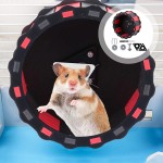 Balacoo Hamster Roue De Roulement Hamster Exercice Spinner D' Or Ours Rouleau Jouet Petit Animal Roue D' Exercice Noir Rouge pour Hamster Gerbilles Souris Octodons Ou Autres Petits Animaux