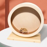 Befitery Roue d'exercice en bois pour hamster Silencieuse En liège Pour petits animaux M