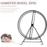 Roue d'exercice pour hamster Souris en fer silencieuse avec support Jouet pour hamster gerbille cochon d'Inde Noir 26