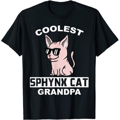 Coolest Chat Sphynx Grandpa Animal De Compagnie T-Shirt