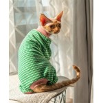 HCCY Vêtements de Chat Allemand en Coton Vert vêtements de Chat de Coiffure Sphinx avec Quatre Pattes pour Garder au Chaud-S