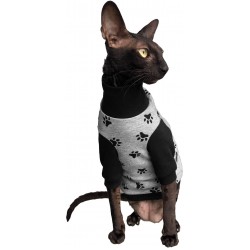 Kotomoda Sphynx Chandail d'hiver pour chat HappyPaws Nu Cat Vêtements pour chat sans poils XS