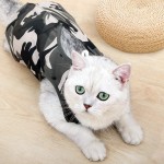 Recovery Suit Chat Vêtements postopératoires pour chat pour la récupération de l'abdomen pour la cicatrisation des plaies ou des maladies de la peau vêtements après la chirurgie S camouflage