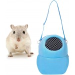 Generic Sac de Transport pour Hamsters Sac de Voyage Respirant Sac de Liaison pour Petit Animal de Compagnie hérisson Hamsters Planeur en Sucre Bleu 17x14cm