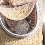 Yolispa Petit sac de transport en paille et maille pour hamster avec sangle réglable pour souris et hamster