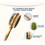 Ysislybin Brosse pour chat 2 en 1 En bambou Pour le nettoyage le massage et l'épilation