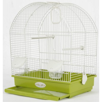 animallparadise Cage Arabesque Salomée 40. Olive Dimension 40x31x48 cm pour Oiseaux