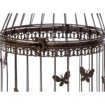 aubaho Lot de 3 Cages à Oiseau décorative Style Antique métal Marron