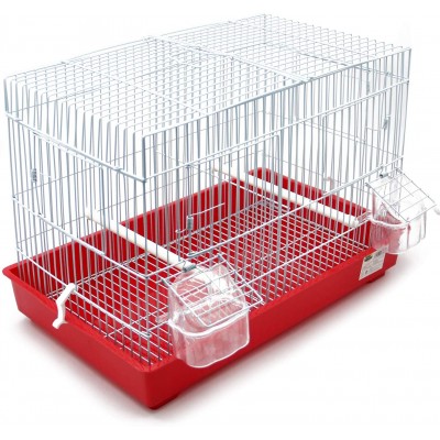 BPS Cage à Oiseaux en métal avec mangeoire Abreuvoir Jumper Cage Matériau Métal Couleur envoie au Hasard 44X26.5X32 cm BPS-1364