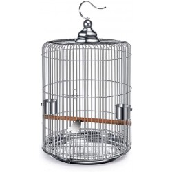 Cage à Oiseaux Fournitures for animaux domestiques Villa ronde en acier inoxydable avec cage à oiseaux en acier inoxydable Volière Intérieure pour Oiseau Exotique Perroquets  Size : 37cm high