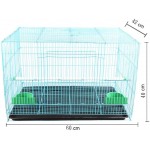 Cage Portative De Perroquet De Grande Cage Cage D'oiseau De Fournitures d'animal Familier pour Les Mâles De Pinson avec 2 Bols De Nourriture,Bleu
