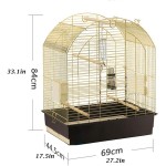 Cages à Oiseaux Cage à Oiseaux en Acier Inoxydable Grand Parrot Grive Pigeon Villa Portable Petits Oiseaux Sized Cage Voyage Pet Home Color : B