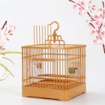 Cages à Oiseaux Cage à Oiseaux en Plastique carrée en Acier Durable et adapté à l'élevage de Petits Oiseaux Marron
